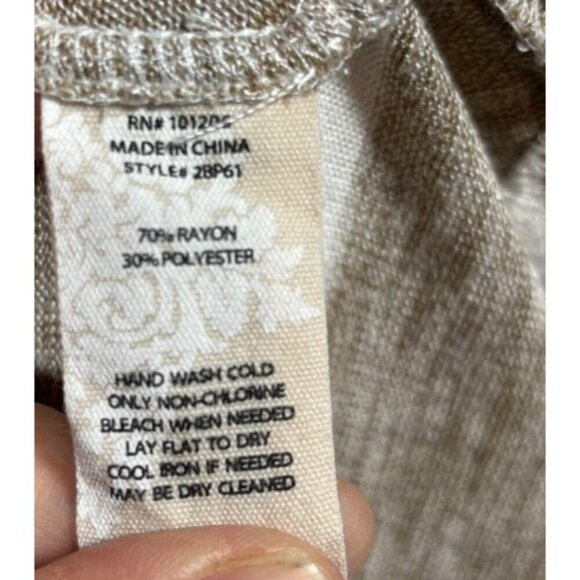 Soft Surroundings Aligned Tunic Womens XL Heavenly Soft Amata Oatmeal Stripe‎ - Picture 3 of 4